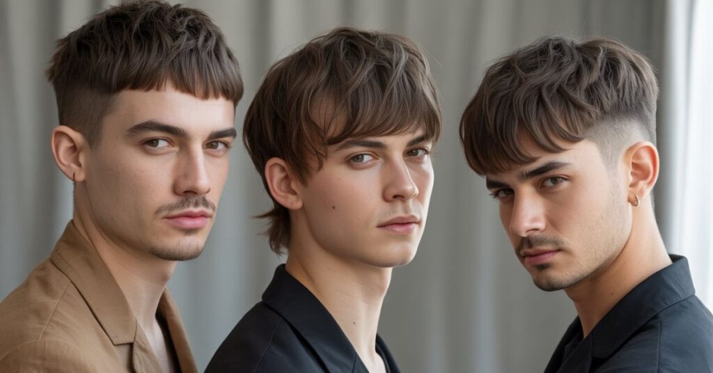 textured fringe haircut men