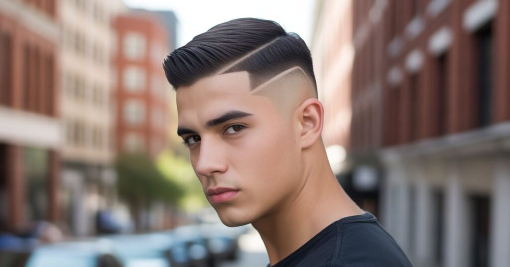 men's hard part haircut