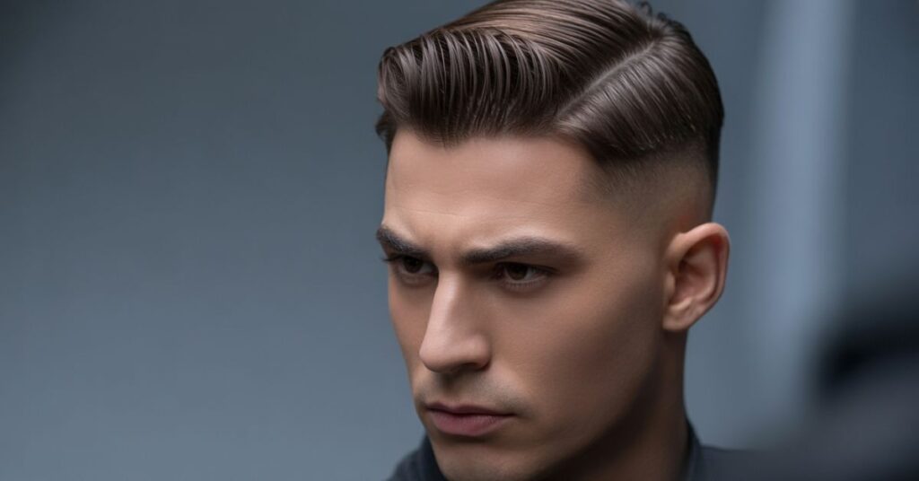men's hard part haircut