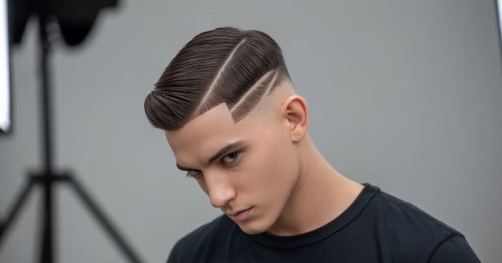 men's hard part haircut