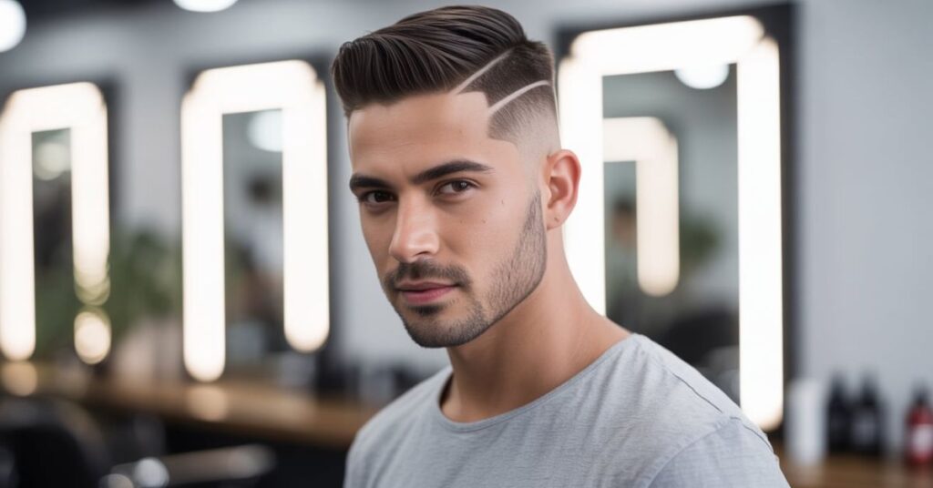 men's hard part haircut
