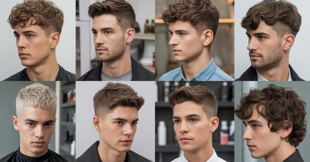 men's haircut short wavy