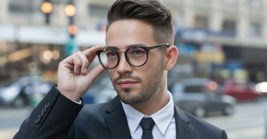 haircut men glasses