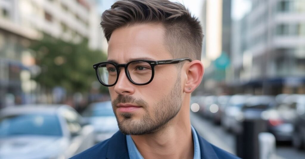 haircut men glasses
