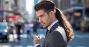 men's haircuts ponytails