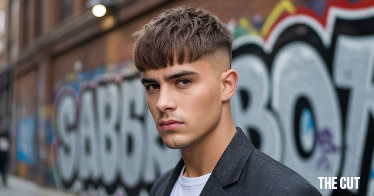 textured fringe haircut men