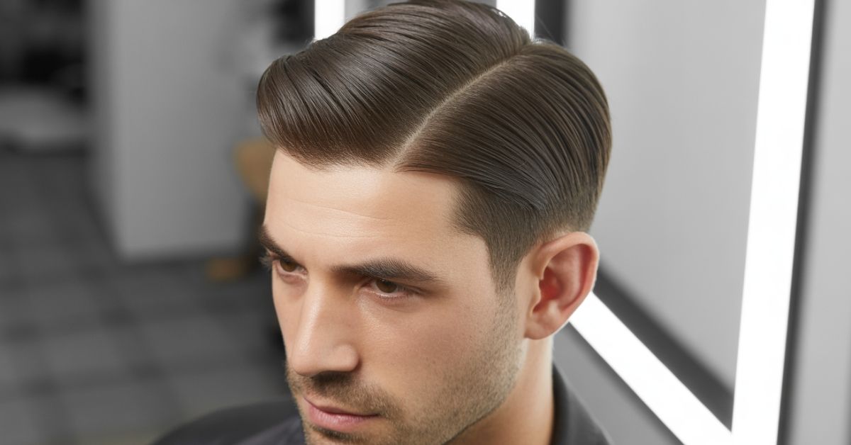 men's middle part haircut